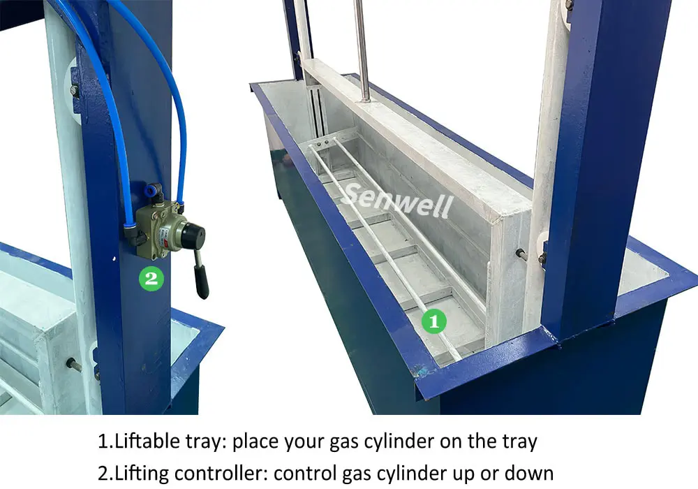 Gas cylinder leak test machine structure diagram