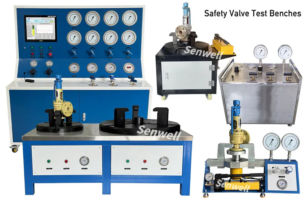 Three safety valve test equipment for safety valve leakage rate testing