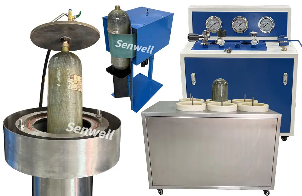 Four breathing tank testing maintenance equipment