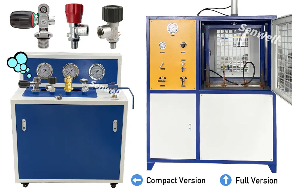 Two SCBA Scuba valve test equipment